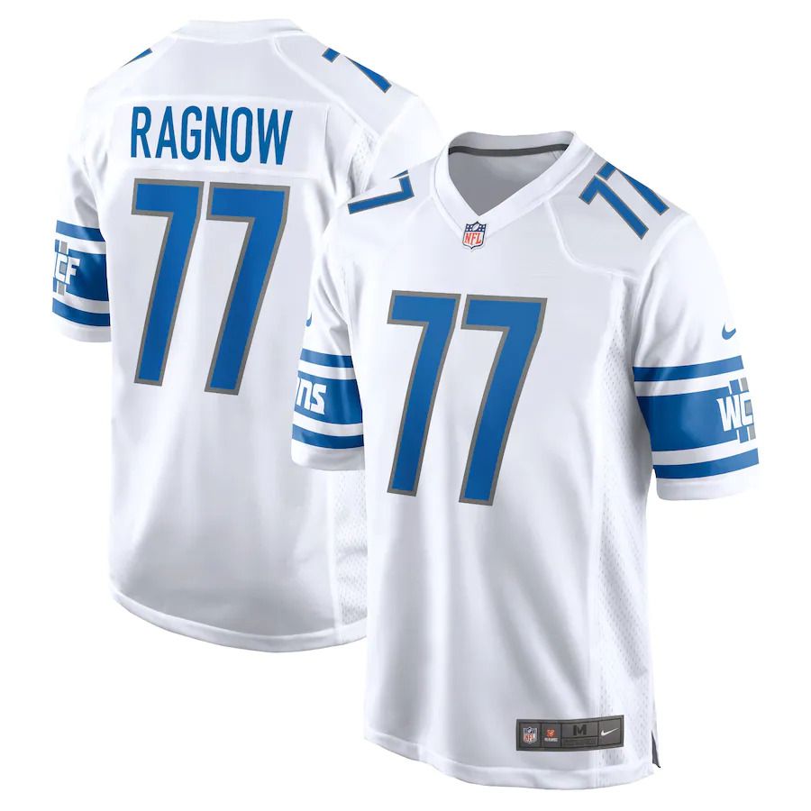 Men Detroit Lions #77 Frank Ragnow Nike White Game NFL Jersey